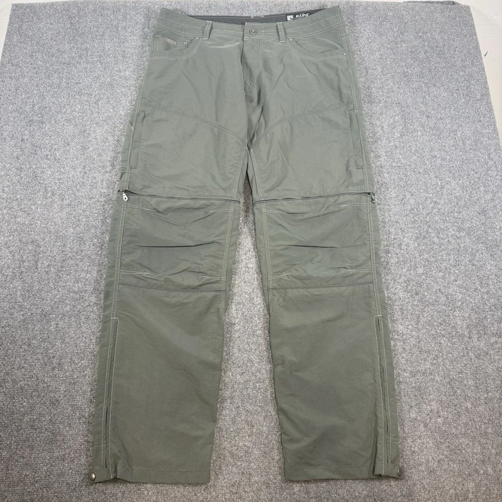 Kuhl Pants Mens 36x32 Green Liberator Convertible Stealth Zip Off Hiking Outdoor